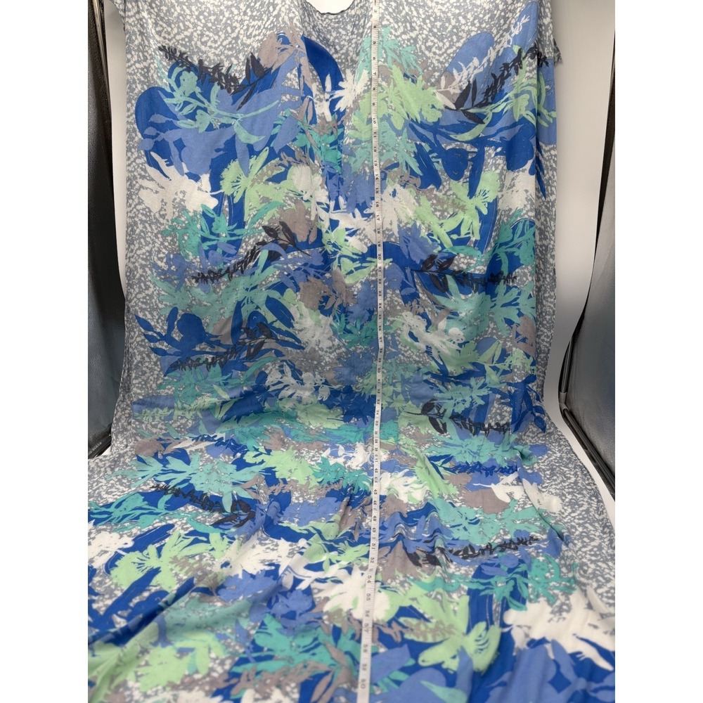 Vera Bradley Blue Green Floral Scarf Lightweight Rayon Wrap Shawl Boho Coastal - Picture 7 of 9